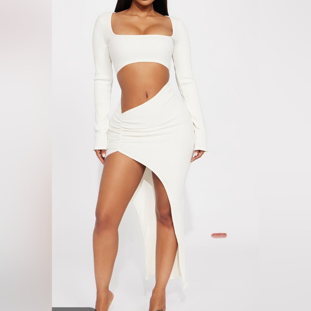 White cut out dress
